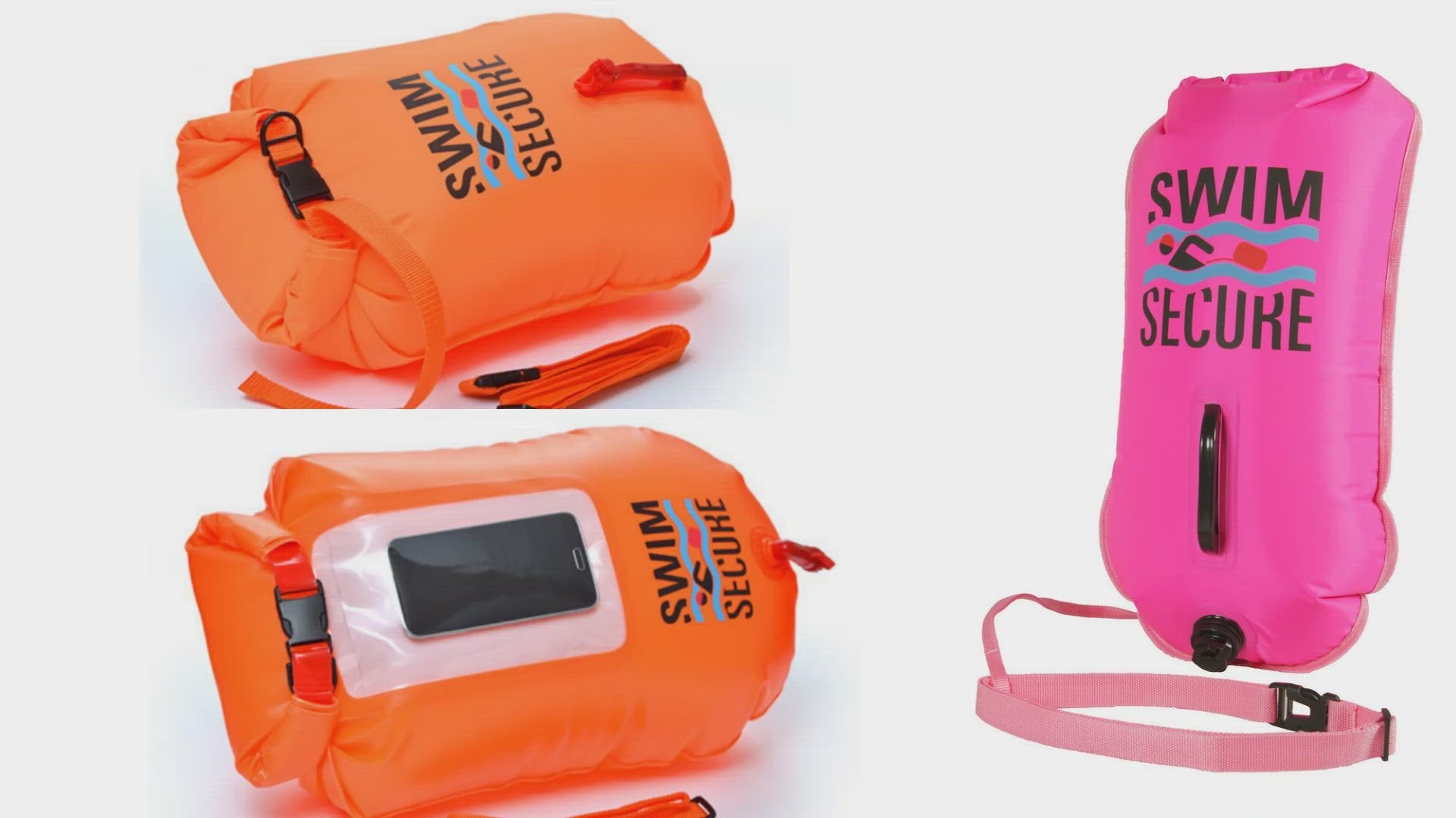 Pink 28L Inflatable Waterproof Dry Bag, Swim Secure